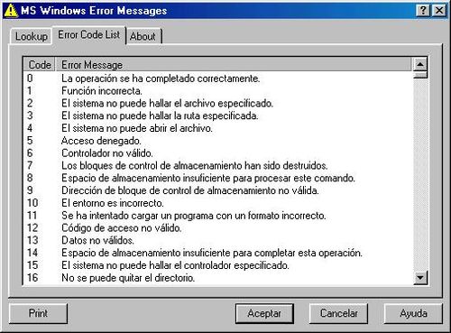 MS Windows Error Messages